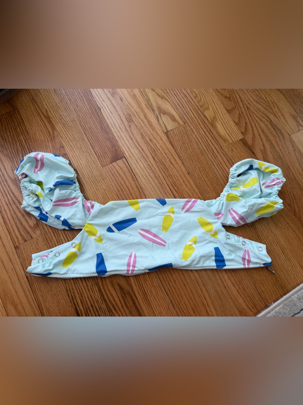 Girls' Light Blue Surfboard Print Floatie Cover
